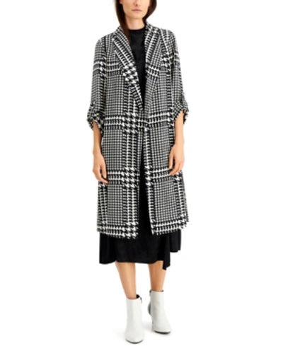 Shop Alfani Plaid Duster Jacket, Created For Macy's In Houndstooth