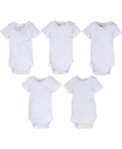 Shop Miracle Baby Boys And Girls Bodysuit - Pack Of 5 In White