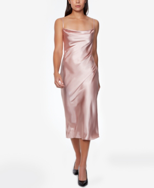 Bebe Satin Slip Dress In Blush Modesens