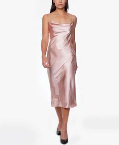 Bebe Satin Slip Dress In Blush Modesens