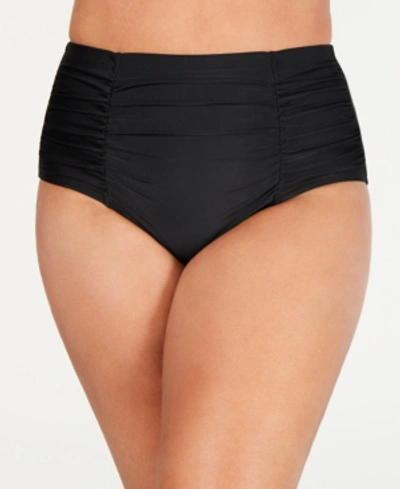 Shop Island Escape Plus Size High-waist Bikini Bottoms, Created For Macy's In Black