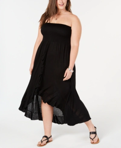 Shop Raviya Plus Size Tube Dress Cover-up In Black