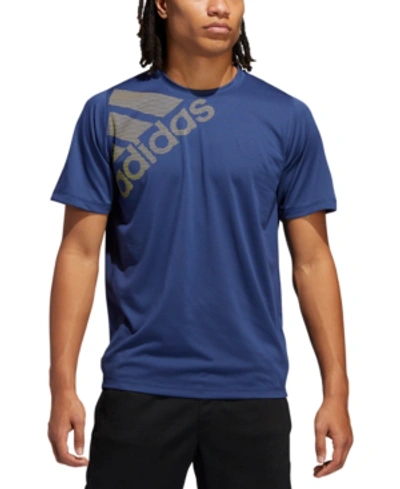 Shop Adidas Originals Adidas Men's Freelift Climalite T-shirt In Tech Indigo/shock Yellow