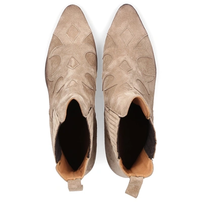 Shop Elia Maurizi Ankle Boots Fox Suede Beige