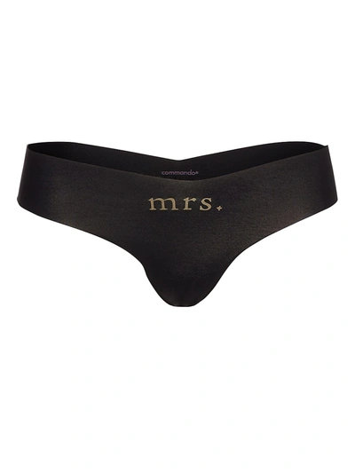 Shop Commando Bridal Appliqué Thong In Black