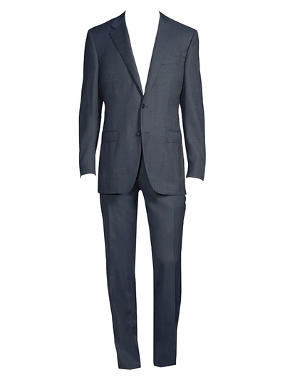 Shop Canali Men's Modern-fit Wool Suit In Blue