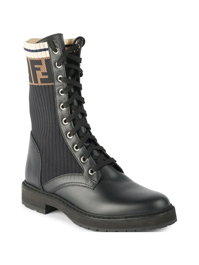 Fendi Rockoko Chelsea Sock Combat Boot In Black