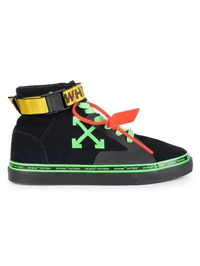 Shop Off-white Men's Industrial Belt Skate Sneakers In Black Green