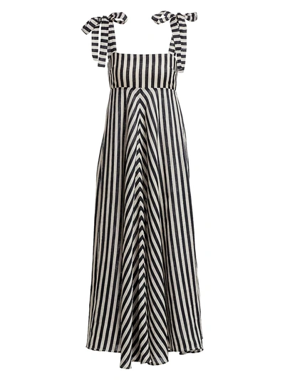 Shop Zimmermann Women's Honour Sleeveless Linen Chevron Maxi Dress In Stripe