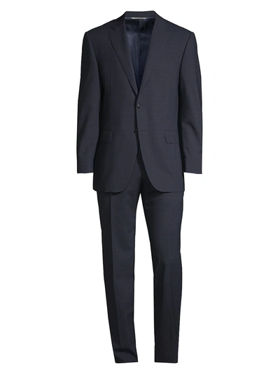 Shop Canali Men's Impeccabile High Performance Fabric Classic-fit Wool Plaid Suit In Blue