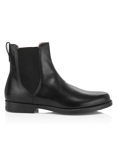 Shop Ferragamo Men's Tom Leather Chelsea Boots In Black