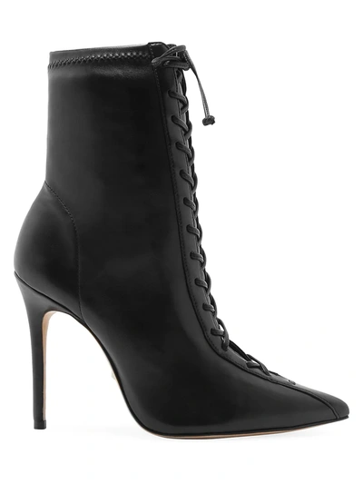 Shop Schutz Tennie Lace-up Leather Boots In Black