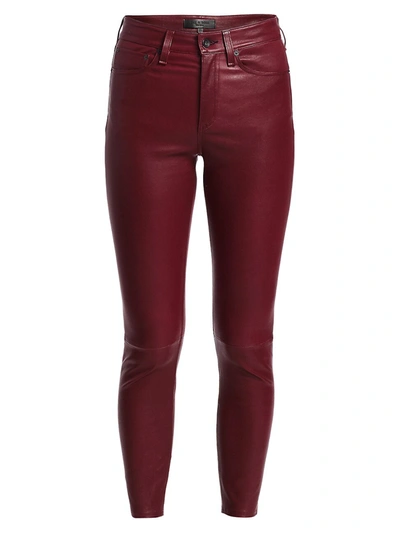 Shop Rag & Bone Women's Nina High-rise Leather Ankle Skinny Jeans In Tawny