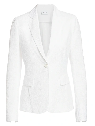 Shop Akris Punto Women's Seersucker Blazer In White