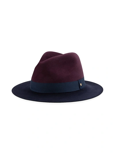 Shop New Era Men's Colorblock Wool Wide-brim Fedora Hat In Maroon Navy