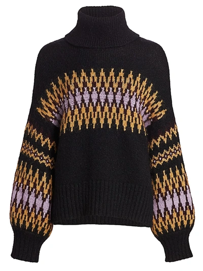 Shop A.l.c Women's Tracey Fairisle Sweater In Black Bordeaux Lilac