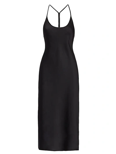 Shop Alexander Wang T Women's Wash & Go Midi Slip Dress In Black