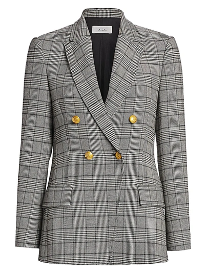 Shop A.l.c Women's Sedgwick Ii Glen Check & Houndstooth Double-breasted Jacket In Cream Black