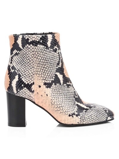 Shop Aquatalia Women's Florita Snakeskin-embossed Leather Ankle Boots In Rose