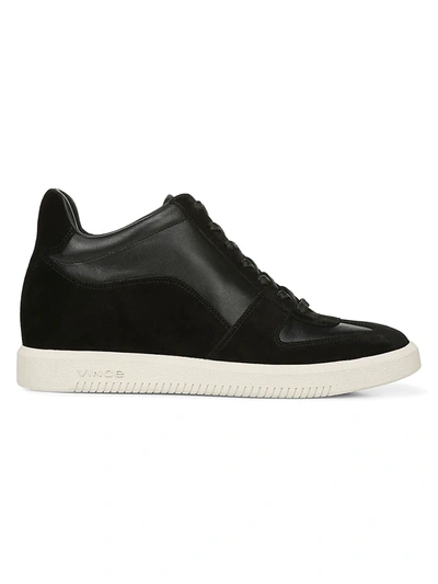 Shop Vince Women's Ina Suede & Leather Sneakers In Black