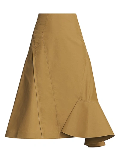 Shop 3.1 Phillip Lim / フィリップ リム Women's Bonded Ruffle Hem Midi Skirt In Cedar