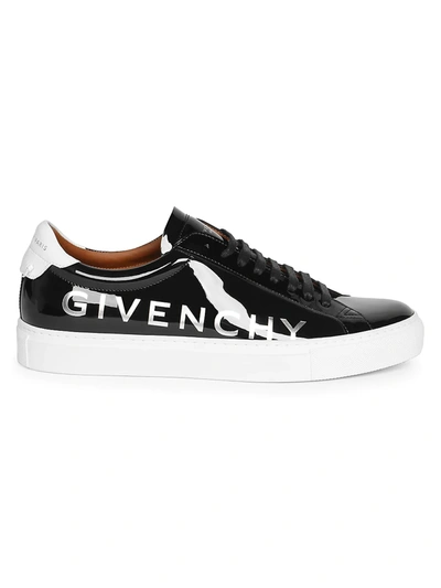 Shop Givenchy Men's Urban Street Patent Leather Sneakers In Black