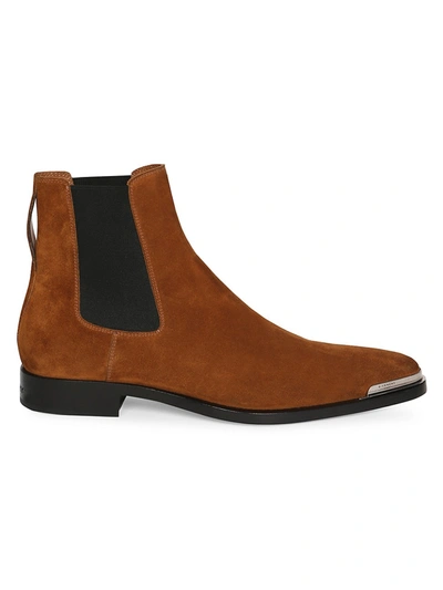 Shop Givenchy Men's Dallas Suede Chelsea Boots In Brown