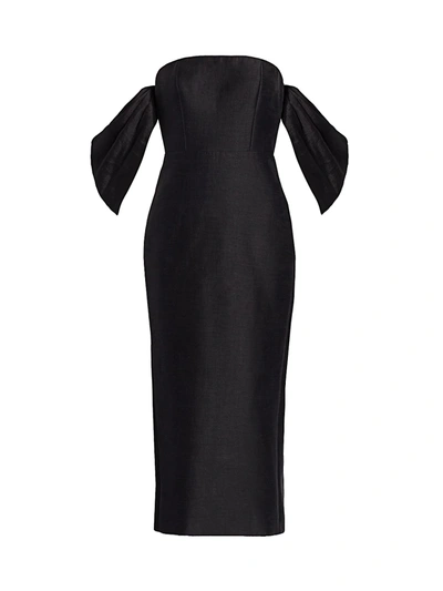 Shop Acler Women's Draped Strapless Sheath Dress In Black