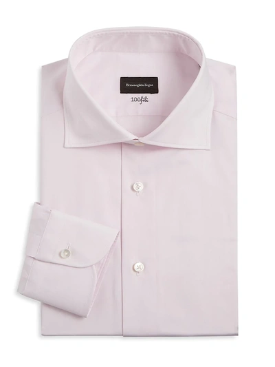 Shop Ermenegildo Zegna Cotton Dress Shirt In Pink