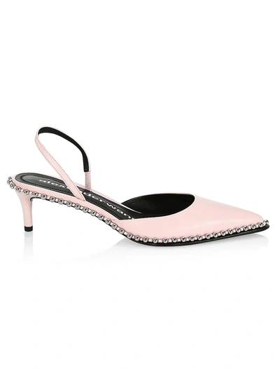 Shop Alexander Wang Women's Rina Studded Leather Slingback Pumps In Pale Pink