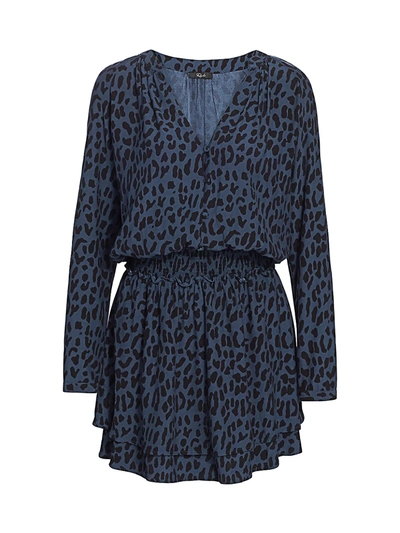 Shop Rails Women's Jasmine Leopard Print Dress In Azure Leopard