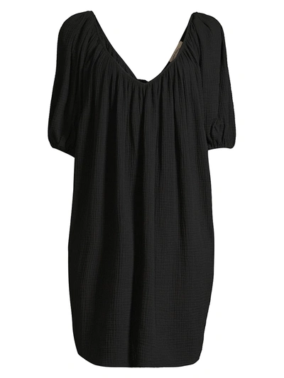 Shop Mara Hoffman Women's Odine Puff Sleeve Cover-up In Black