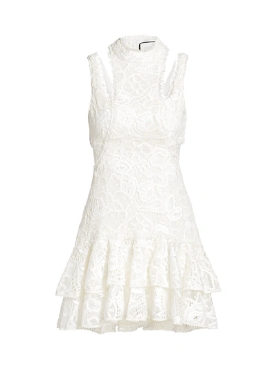 Shop Alexis Women's Kirsi Lace Cutout Mini Dress In White