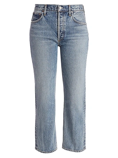 Shop Agolde Women's Ripley Mid-rise Straight-leg Jeans In Fore Fit