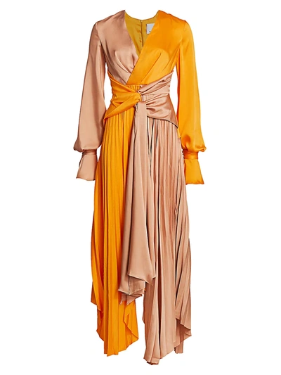 Shop Acler Women's Empire Two-tone Gown In Pumpkin Nude