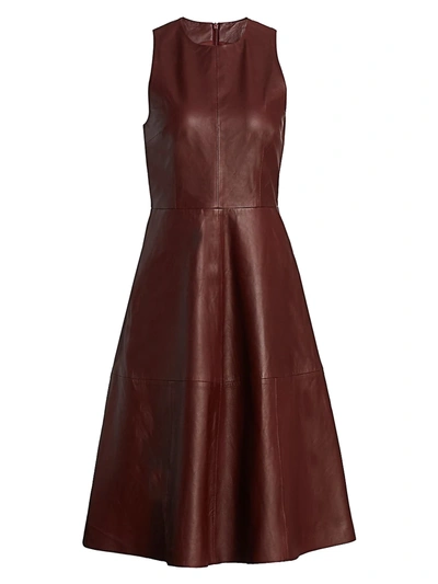 Shop Remain Birger Christensen Women's Portia Leather Dress In Port Royale