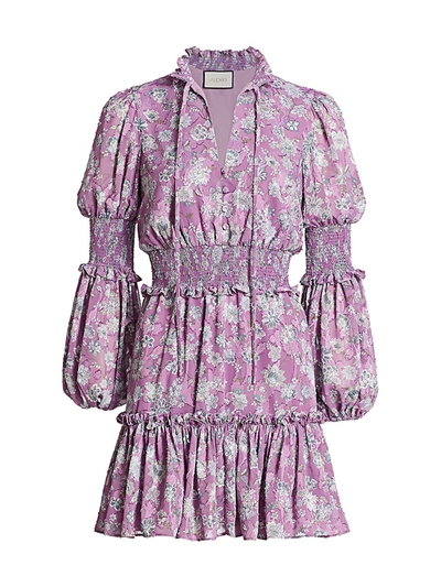 Shop Alexis Women's Rosewell Floral Flounce Dress In Lilac Floral