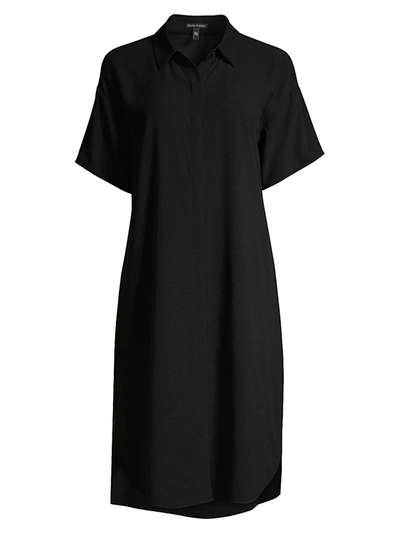 Shop Eileen Fisher Women's Silk Shirtdress In Black