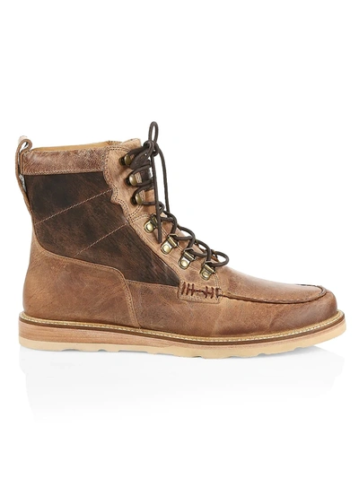 Shop Lucchese Uprange Lace-up Leather Boots In Tan
