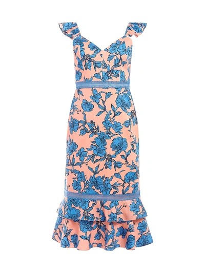Shop Alice And Olivia Women's Jade Floral Ruffle Sheath Dress In Sketch Floral