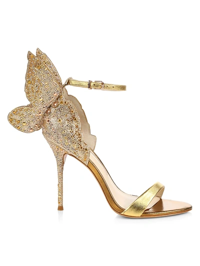 Shop Sophia Webster Women's Chiara Embellished Glitter & Metallic Leather Sandals In Gold