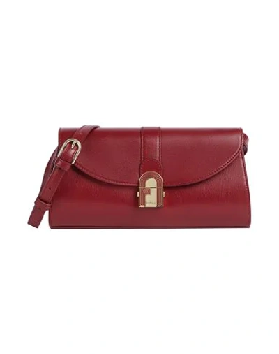 Shop Furla Handbags In Maroon