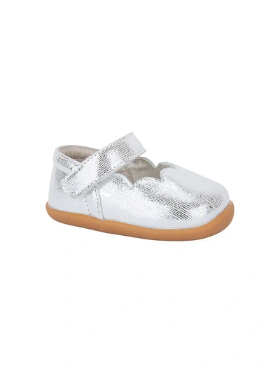 Shop See Kai Run Baby Girl's Susie Metallic Leather Mary Janes In Silver