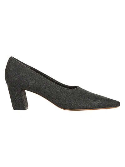 Shop Vince Women's Ania Mohair Pumps In Charcoal