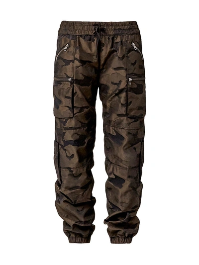 Shop Blanc Noir Airborne Camo Pants In Olive Camo