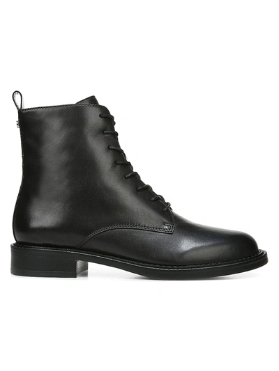 Shop Sam Edelman Nina Leather Combat Boots In Black