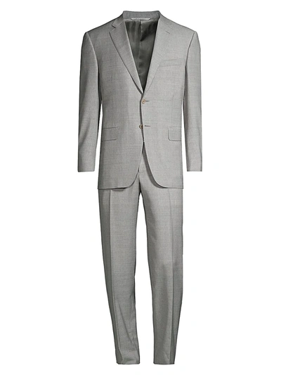Shop Canali Men's Texture Single-breasted Suit In Grey