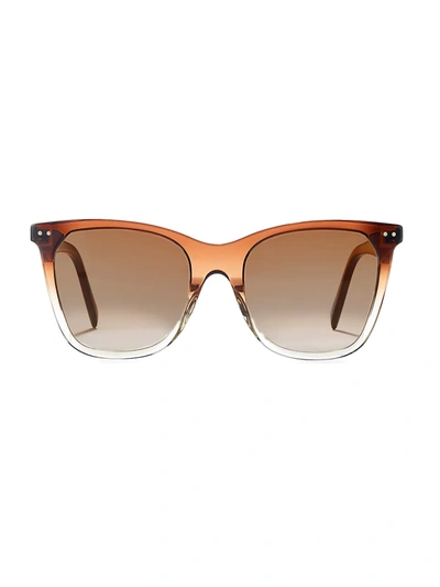 Shop Celine 55mm Cat Eye Sunglasses In Brown