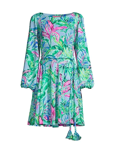 Shop Lilly Pulitzer Elora Floral Dress In Porto Blue