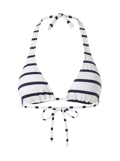 Shop Melissa Odabash Athens Striped Halter Bikini Top In Marine
